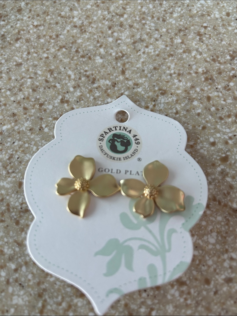 Spartina 449  18K Gold Plated WallFlower Stud Earrings